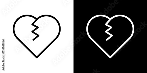 Heart Crack icon symbol concept for graphic design, Website, UI. Svg