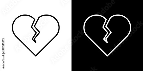 Heart Crack icon symbol concept for graphic design, Website, UI. Svg