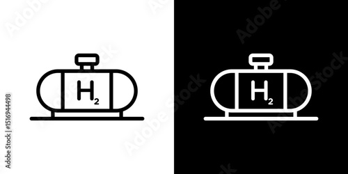 Hydrogen gas tank icon symbol concept for graphic design, Website, UI. Svg