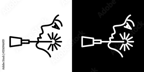 Laser anti aging beauty icon symbol concept for graphic design, Website, UI. Svg