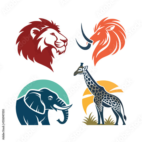 Wallpaper Mural Animals logos collection. Animal logo set. Isolated on White background Torontodigital.ca