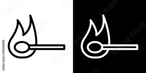 Match fire icon symbol concept for graphic design, Website, UI. Svg