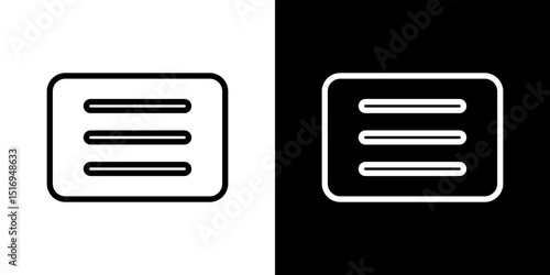 Menu list button icon symbol concept for graphic design, Website, UI. Svg