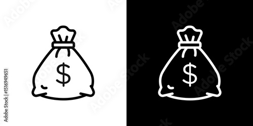 Money bag icon symbol concept for graphic design, Website, UI. Svg