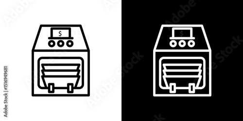 Money counting machine icon symbol concept for graphic design, Website, UI. Svg