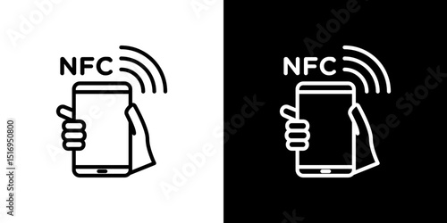 NFC communication icon symbol concept for graphic design, Website, UI. Svg