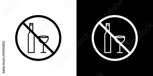 No alcohol signs symbol concept for graphic design, Website, UI. Svg