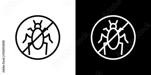 No Bug icon symbol concept for graphic design, Website, UI. Svg