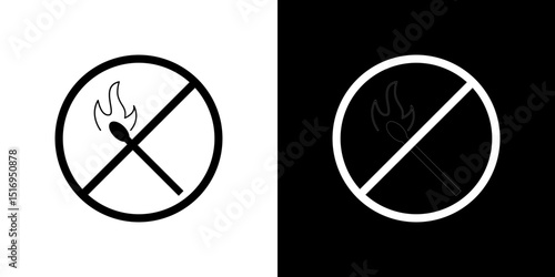 No fire signs symbol concept for graphic design, Website, UI. Svg