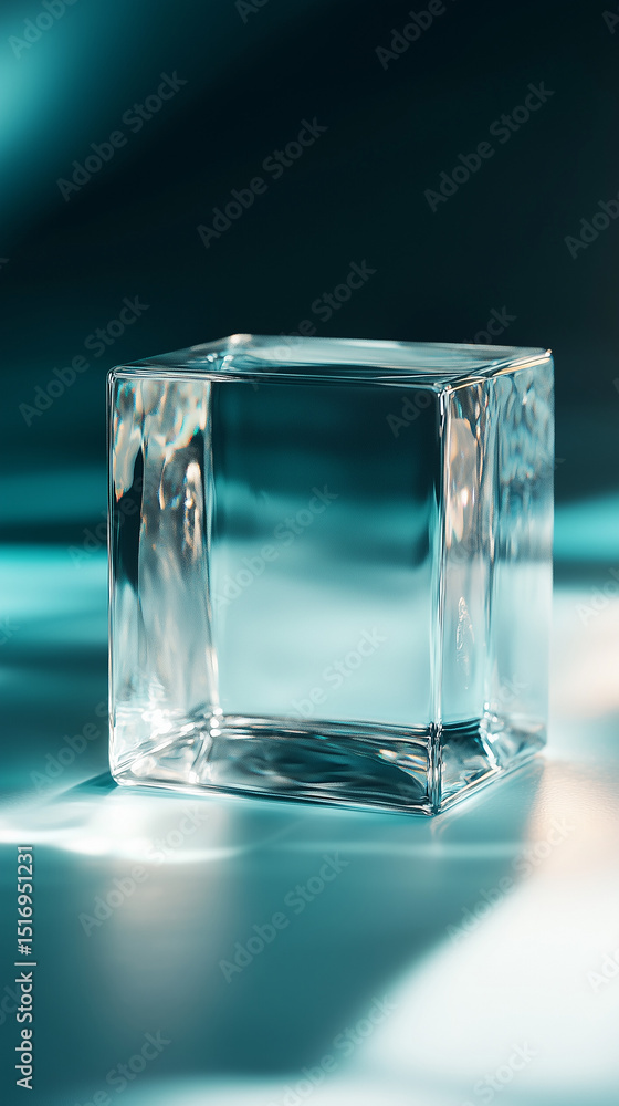 Closeup of cube made of glass Closeup of cube made of glass