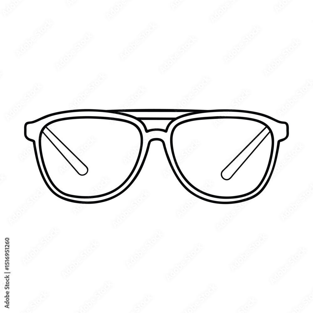 Fototapeta premium A stylish sunglasses silhouette on a white background