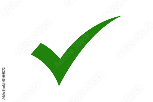 Fotografija green right tick icon on transparent background png file type for web, app logo