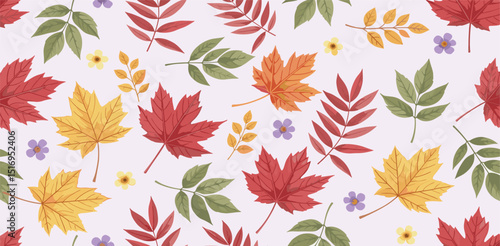 Vibrant hand-painted autumn leaves, berry watercolor clipart. 