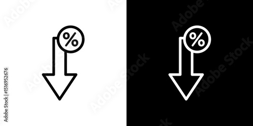 Percent down icon symbol concept for graphic design, Website, UI. Svg