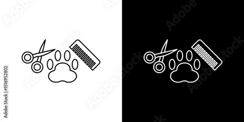Pet grooming icon symbol concept for graphic design, Website, UI. Svg