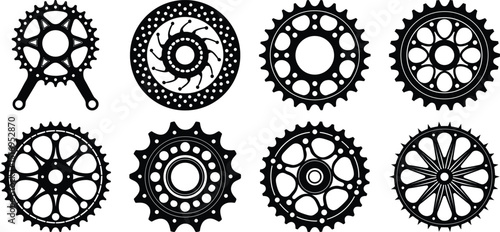 Gear icon set white background