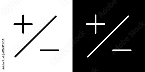 Plus minus icon symbol concept for graphic design, Website, UI. Svg