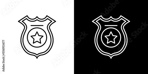 Police badge icon symbol concept for graphic design, Website, UI. Svg