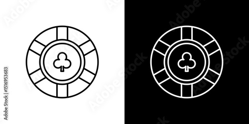 Poker chip icon symbol concept for graphic design, Website, UI. Svg