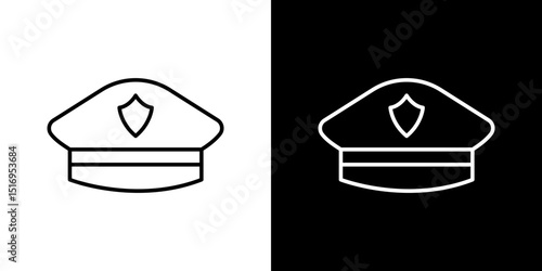Police cap icon symbol concept for graphic design, Website, UI. Svg