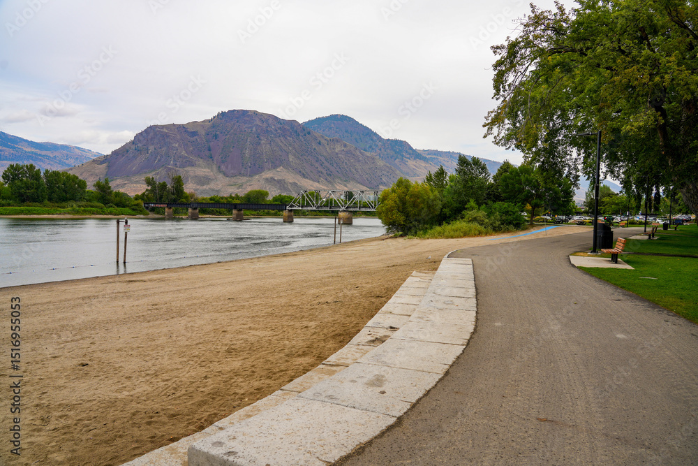 Riverside Park Beach on the banks of the South Thompson River in Kamloops, British Columbia, Canada Riverside Park Beach on the banks of the South Thompson River in Kamloops, British Columbia, Canada