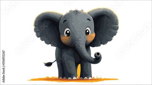funny jungle elephant with blushing cheeks artwork vector