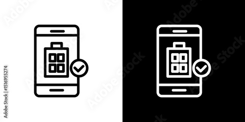 Reservation smartphone icon symbol concept for graphic design, Website, UI. Svg