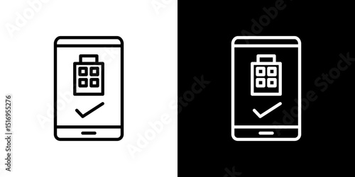 Reservation smartphone icon symbol concept for graphic design, Website, UI. Svg