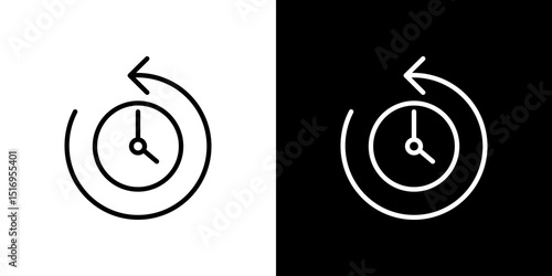Rewind time icon symbol concept for graphic design, Website, UI. Svg