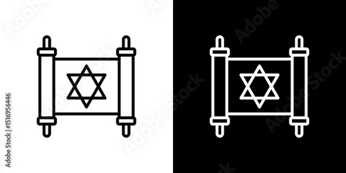 Scroll Torah icon symbol concept for graphic design, Website, UI. Svg
