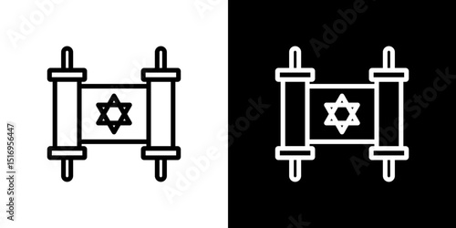 Scroll Torah icon symbol concept for graphic design, Website, UI. Svg