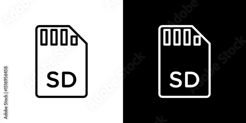 Sd card icon symbol concept for graphic design, Website, UI. Svg