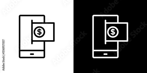 Send money smartphone icon symbol concept for graphic design, Website, UI. Svg
