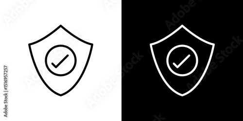 Shield check mark icon symbol concept for graphic design, Website, UI. Svg
