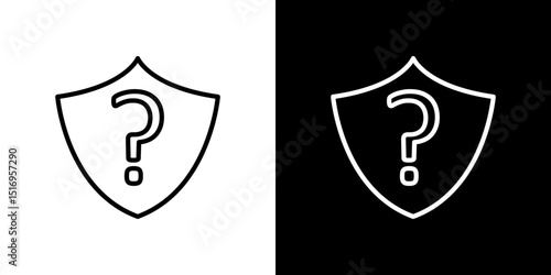 Shield interrogation icon symbol concept for graphic design, Website, UI. Svg