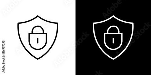 Shield lock icon symbol concept for graphic design, Website, UI. Svg