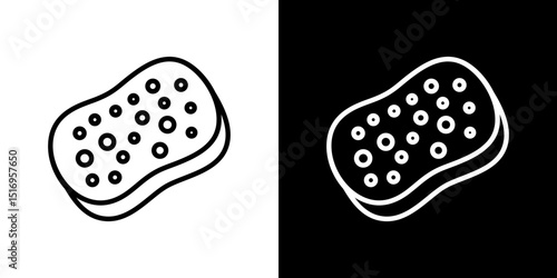 Shower sponge ball icon symbol concept for graphic design, Website, UI. Svg