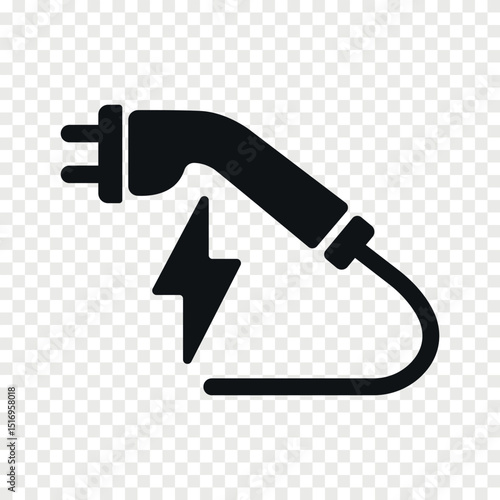 EV electric car charging station flat vector icon