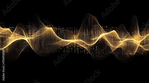 Abstract gold wave design on black background (13)