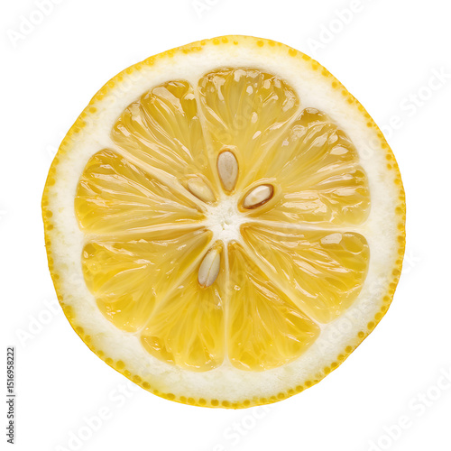 PNG Fresh citrus wheel slIce of lemon, isolated and cutout on transperent background