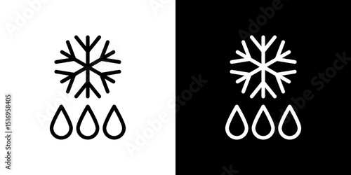 Snowflake droplets icon symbol concept for graphic design, Website, UI. Svg