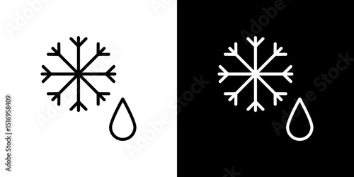 Snowflake droplets icon symbol concept for graphic design, Website, UI. Svg