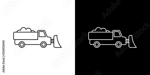 Snowplow icon symbol concept for graphic design, Website, UI. Svg