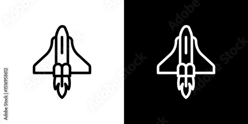 Space shuttle icon symbol concept for graphic design, Website, UI. Svg