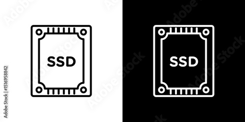 SSD drive icon symbol concept for graphic design, Website, UI. Svg