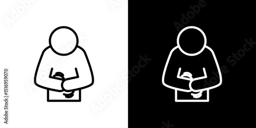 Stomachache icon symbol concept for graphic design, Website, UI. Svg