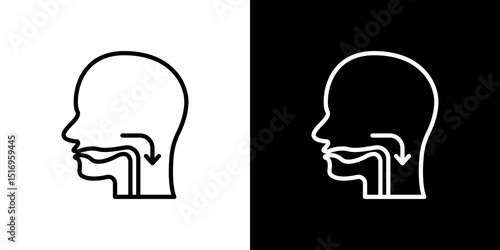 Swallowing reflex icon symbol concept for graphic design, Website, UI. Svg