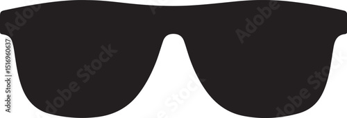 Classic Black Sunglass Silhouette Vector On White Background