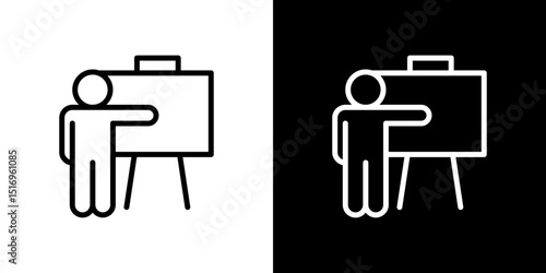 User chalkboard icon symbol concept for graphic design, Website, UI. Svg