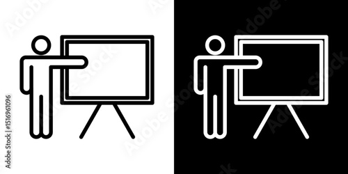 User chalkboard icon symbol concept for graphic design, Website, UI. Svg